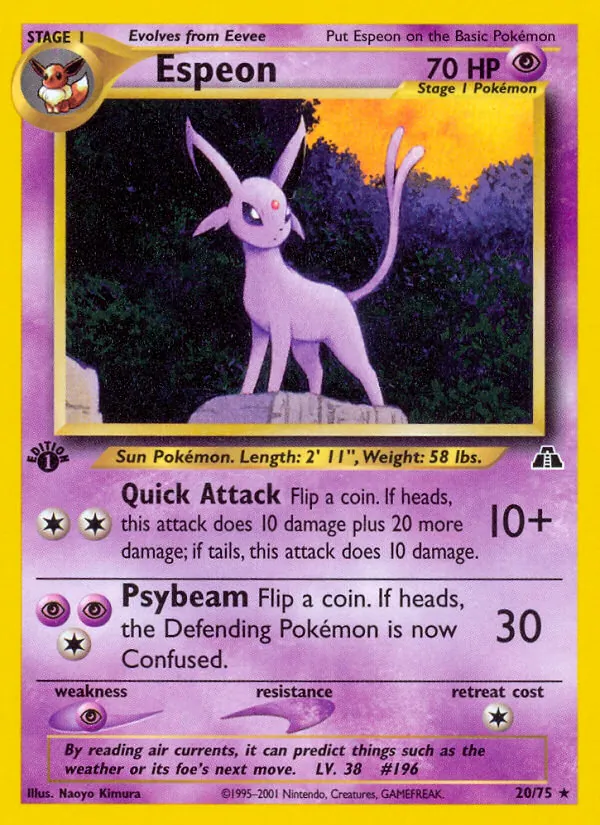 Espeon — Neo Discovery #20 (Pokémon TCG card)