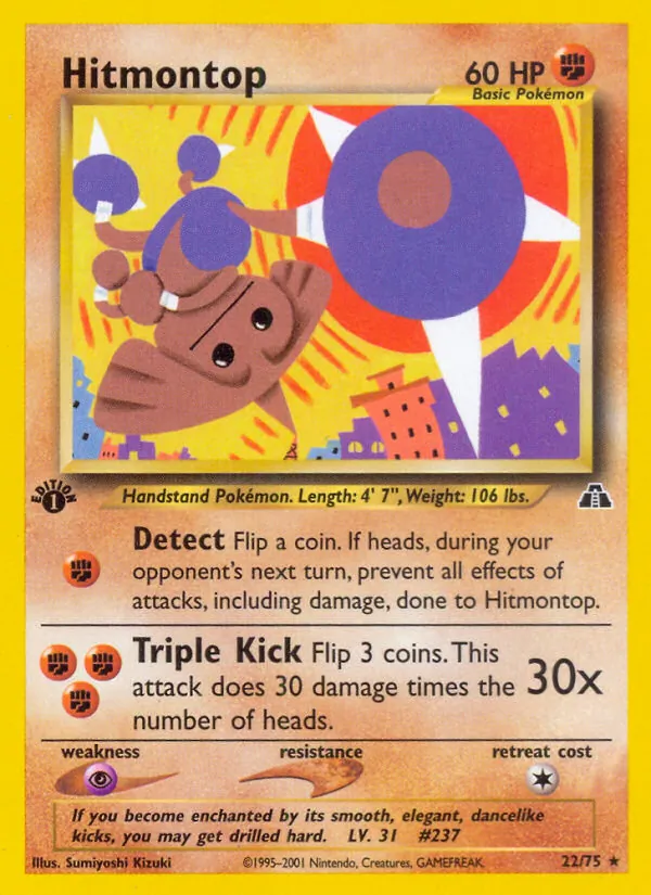 Hitmontop — Neo Discovery #22 (Pokémon TCG card)