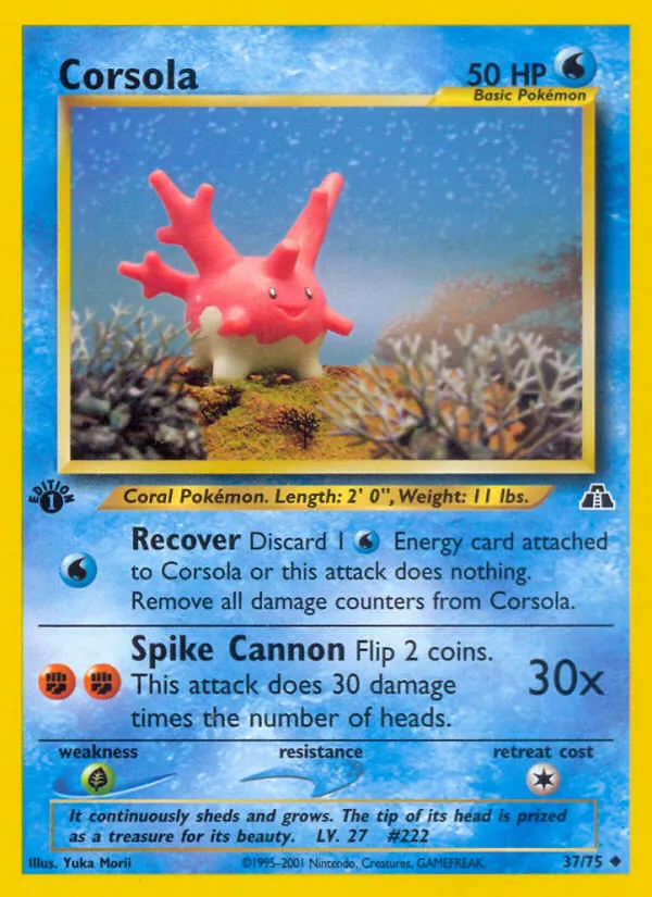 Corsola — Neo Discovery #37 (Pokémon TCG card)