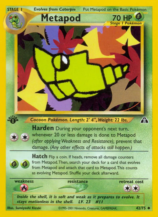 Metapod — Neo Discovery #42 (Pokémon TCG card)