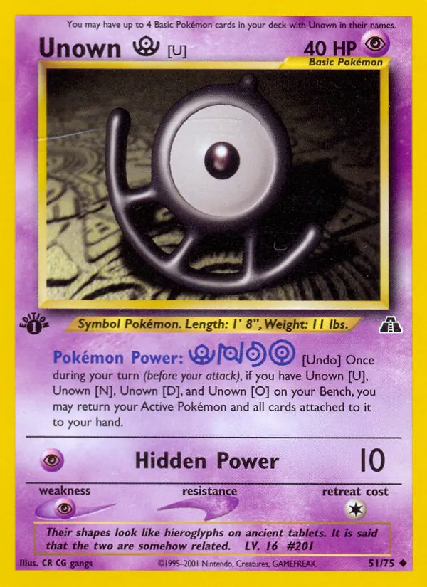 Unown [U] — Neo Discovery #51 (Pokémon TCG card)