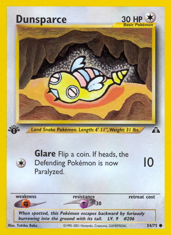 Dunsparce — Neo Discovery #54 (Pokémon TCG card)