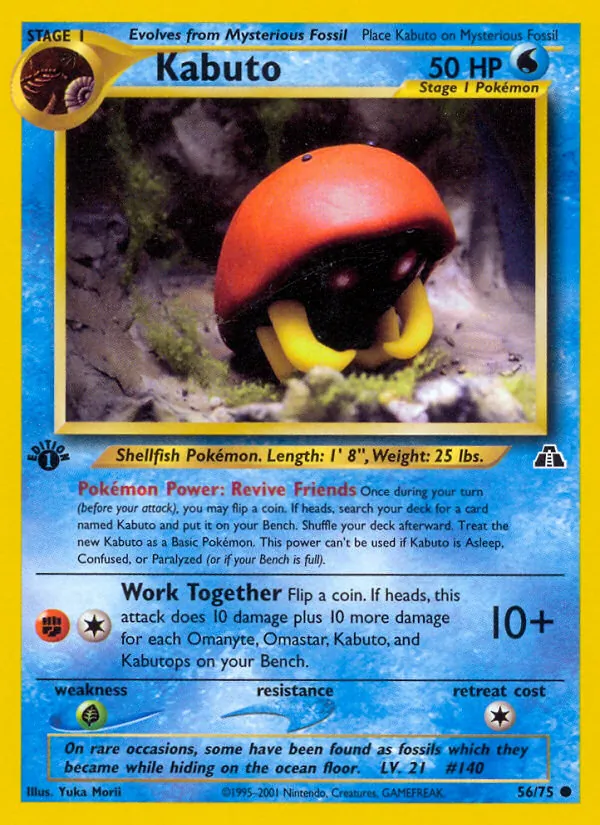 Kabuto — Neo Discovery #56 (Pokémon TCG card)