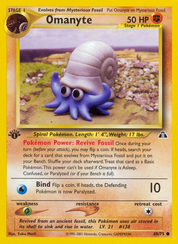 Omanyte — Neo Discovery #60 (Pokémon TCG card)