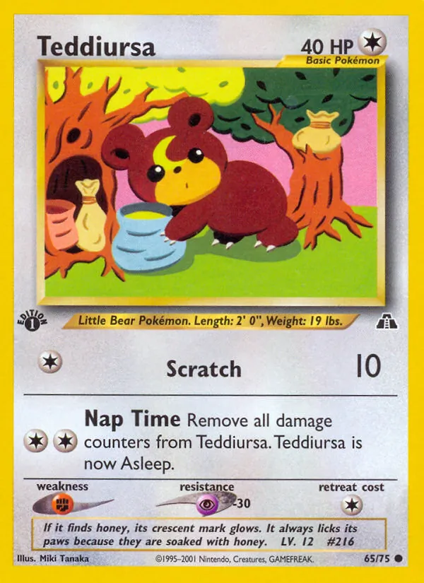 Teddiursa — Neo Discovery #65 (Pokémon TCG card)