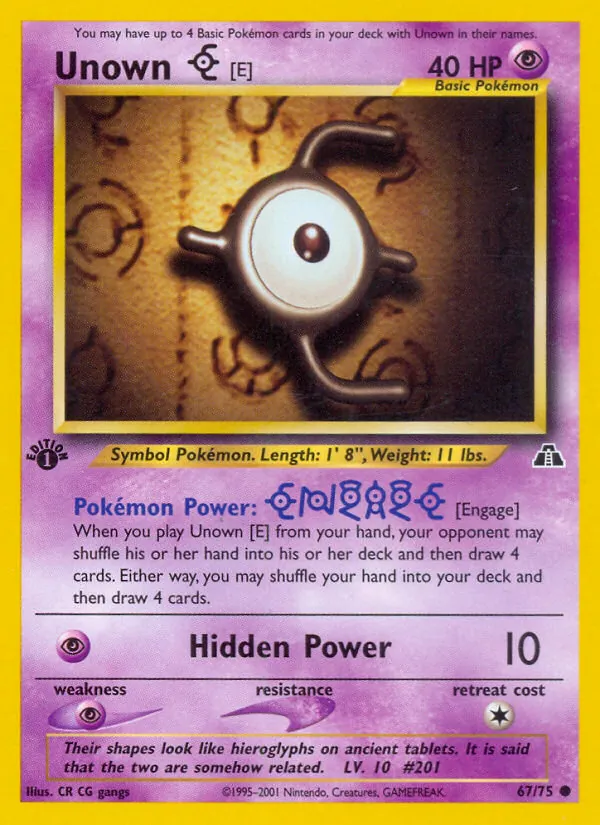 Unown [E] — Neo Discovery #67 (Pokémon TCG card)