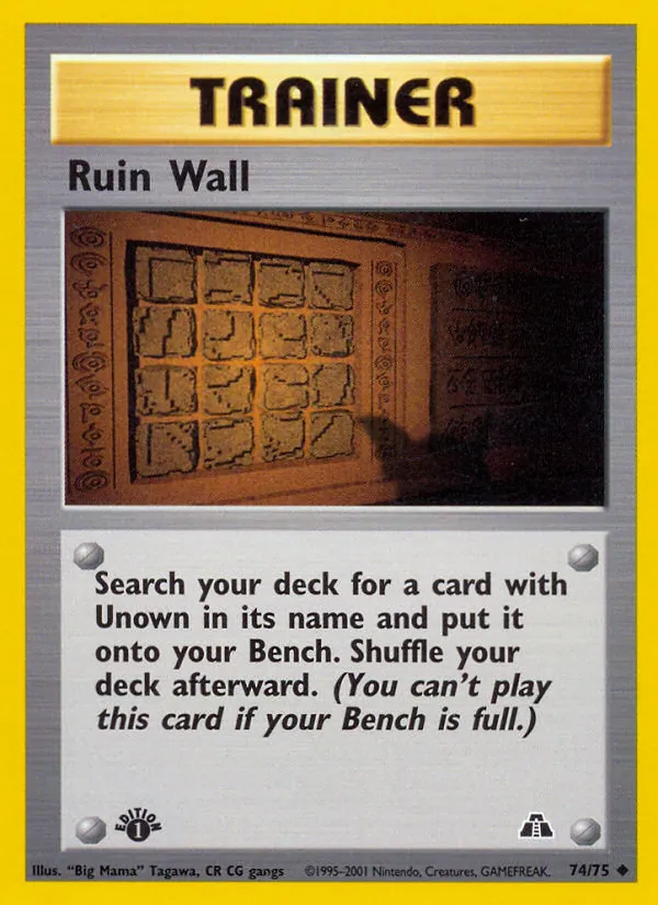Ruin Wall — Neo Discovery #74 (Pokémon TCG card)
