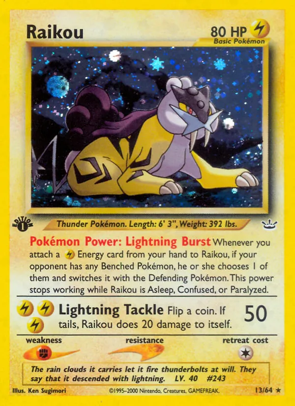 Raikou — Neo Revelation #13 (Pokémon TCG card)