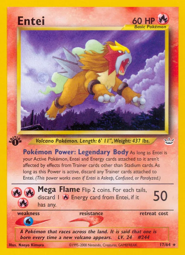 Entei — Neo Revelation #17 (Pokémon TCG card)