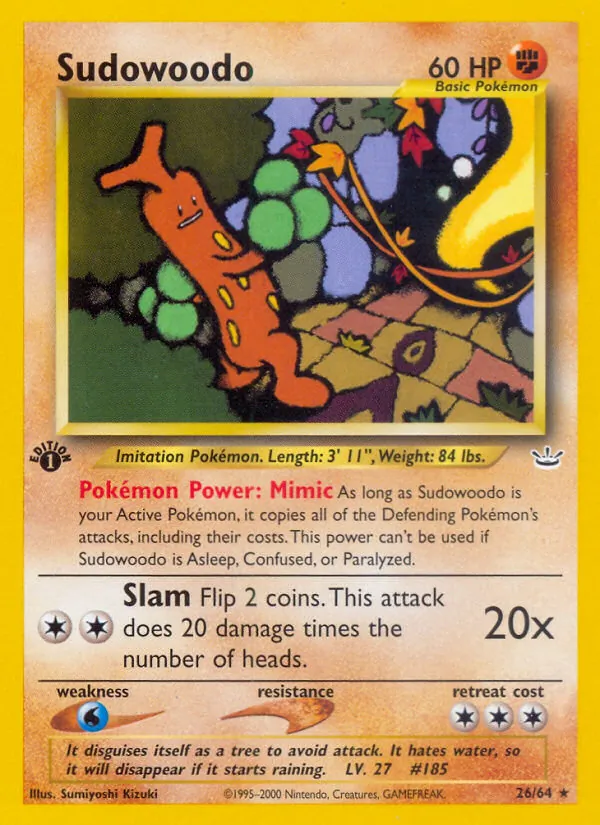 Sudowoodo — Neo Revelation #26 (Pokémon TCG card)