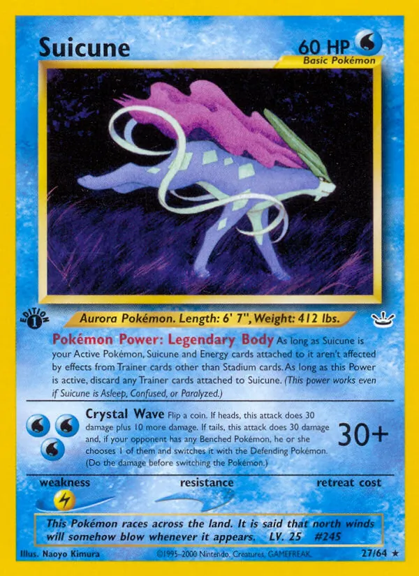 Suicune — Neo Revelation #27 (Pokémon TCG card)