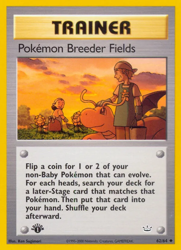 Pokémon Breeder Fields — Neo Revelation #62 (Pokémon TCG card)