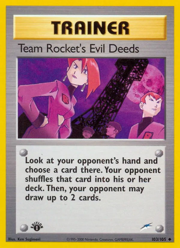 Team Rocket's Evil Deeds — Neo Destiny #103 (Pokémon TCG card)