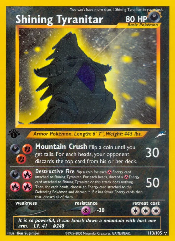 Shining Tyranitar — Neo Destiny #113 (Pokémon TCG card)