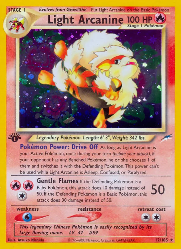 Light Arcanine — Neo Destiny #12 (Pokémon TCG card)