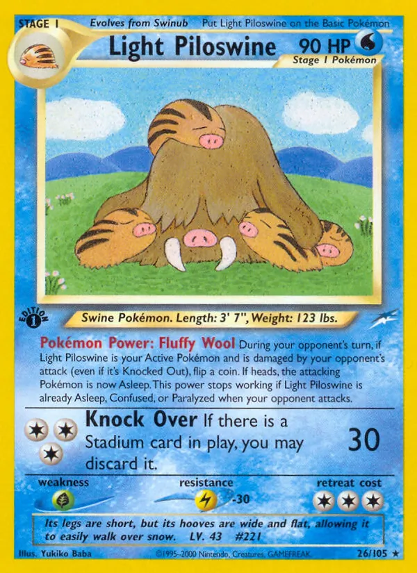 Light Piloswine — Neo Destiny #26 (Pokémon TCG card)