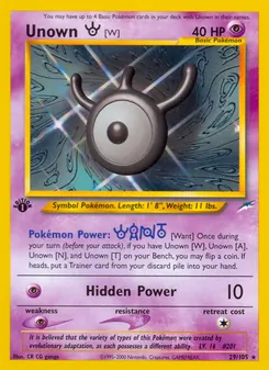 Unown [W] (Neo Destiny #29)
