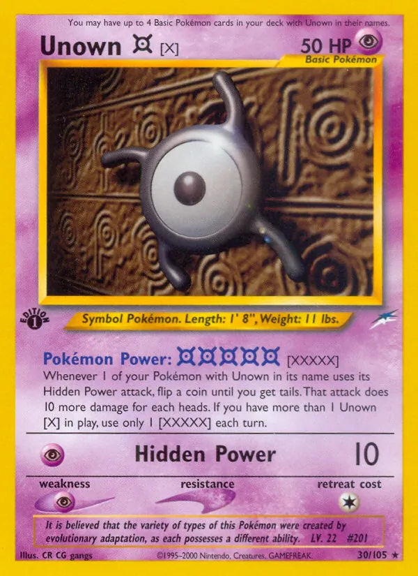 Unown [X] — Neo Destiny #30 (Pokémon TCG card)