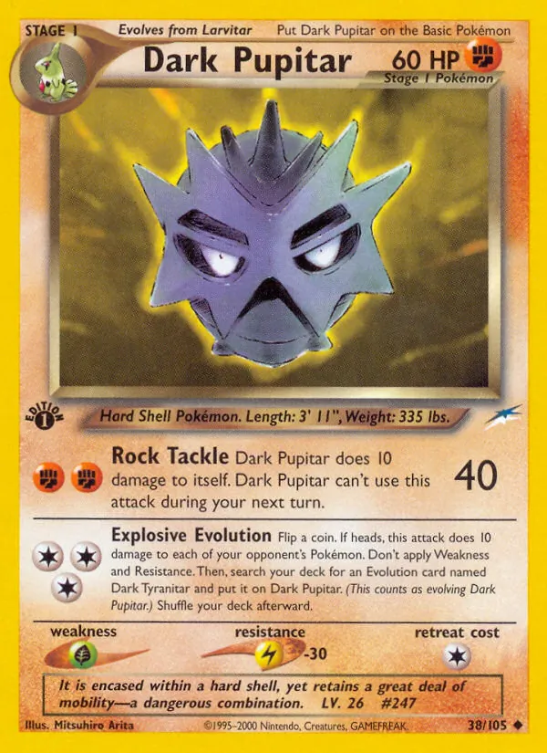 Dark Pupitar — Neo Destiny #38 (Pokémon TCG card)