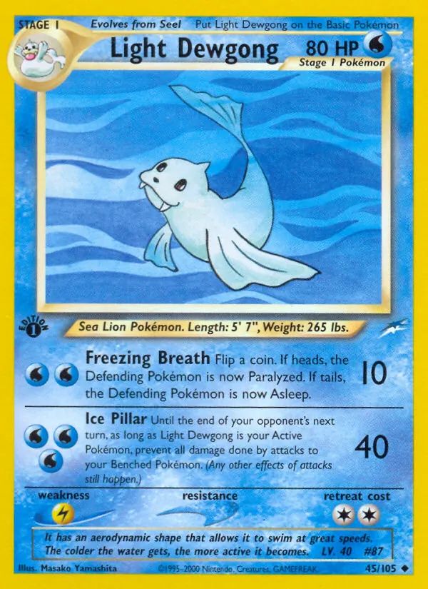 Light Dewgong — Neo Destiny #45 (Pokémon TCG card)