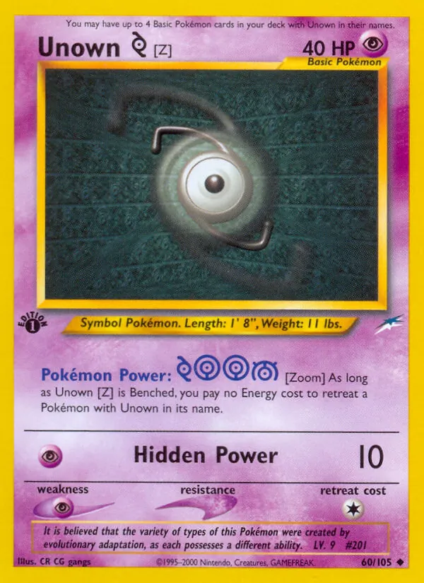 Unown [Z] — Neo Destiny #60 (Pokémon TCG card)