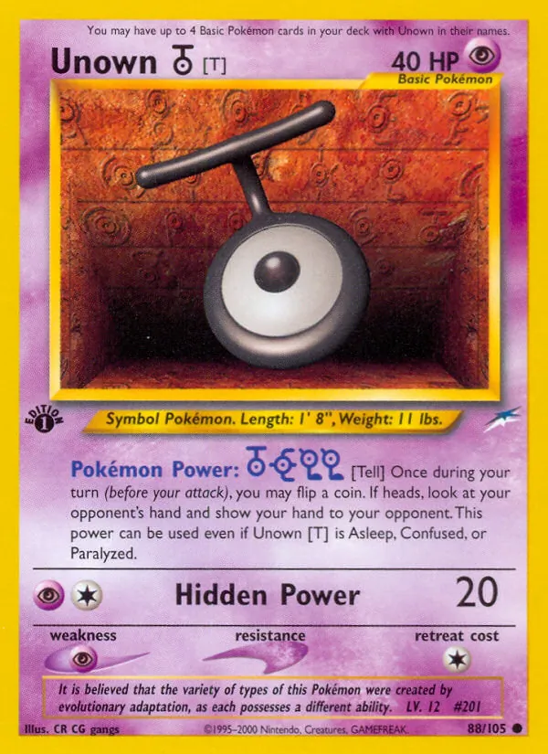 Unown [T] — Neo Destiny #88 (Pokémon TCG card)
