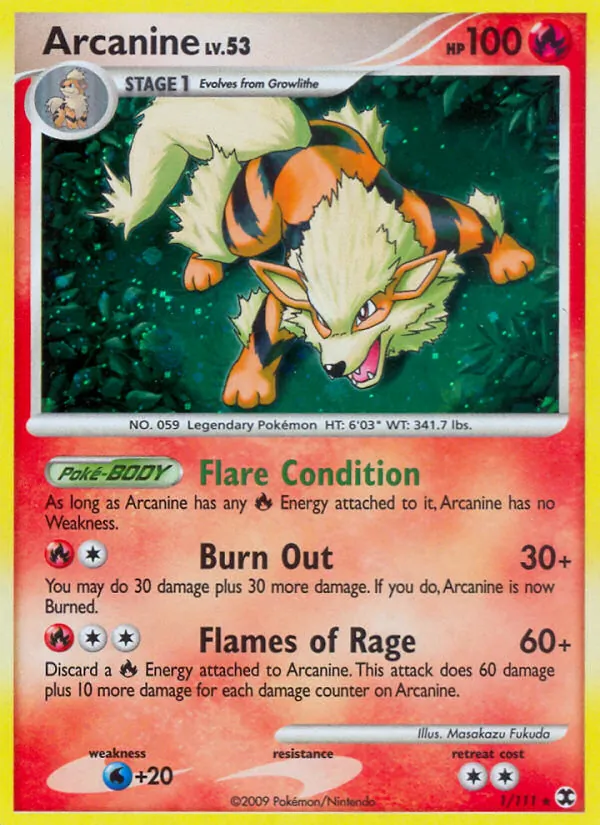 Arcanine — Rising Rivals #1 (Pokémon TCG card)