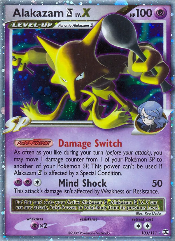 Alakazam E4 LV.X — Rising Rivals #103 (Pokémon TCG card)