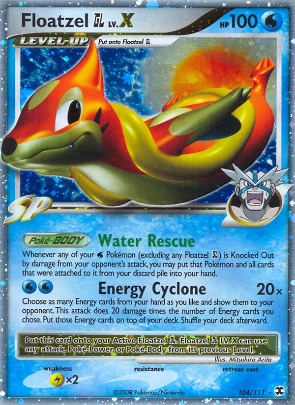 Floatzel GL LV.X — Rising Rivals #104 (Pokémon TCG card)