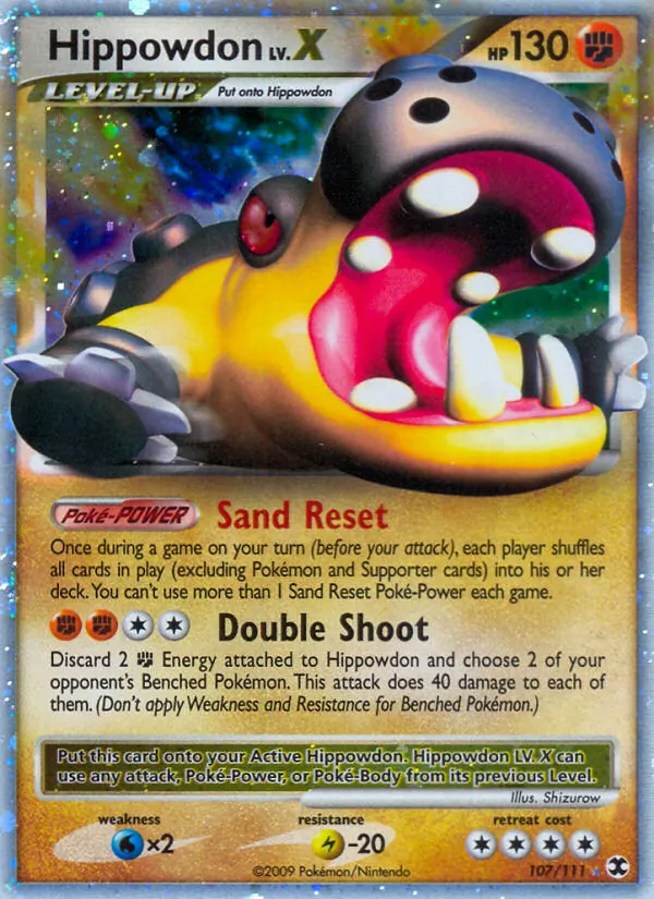 Hippowdon LV.X — Rising Rivals #107 (Pokémon TCG card)