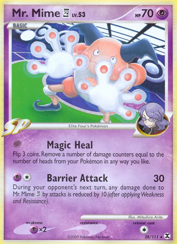 Mr. Mime E4 — Rising Rivals #28 (Pokémon TCG card)