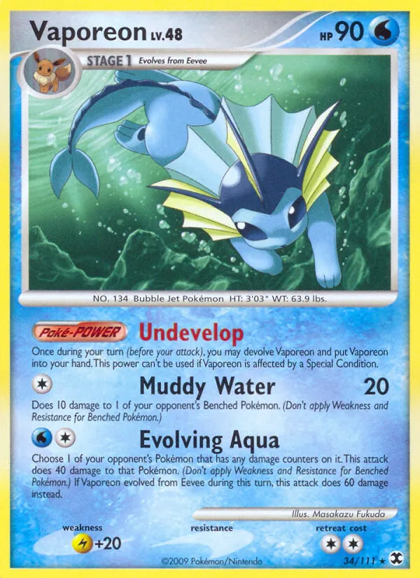 Vaporeon — Rising Rivals #34 (Pokémon TCG card)