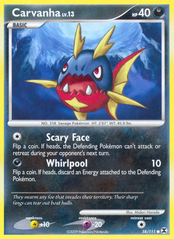 Carvanha — Rising Rivals #58 (Pokémon TCG card)