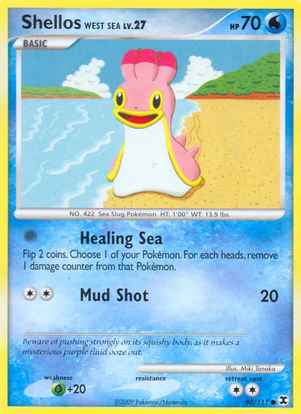 Shellos West Sea — Rising Rivals #80 (Pokémon TCG card)
