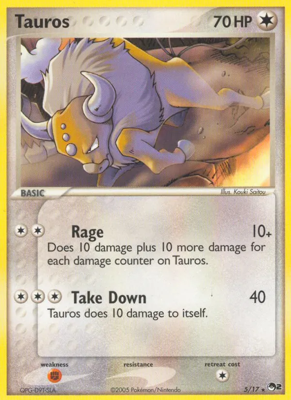 Tauros — POP Series 2 #5 (Pokémon TCG card)