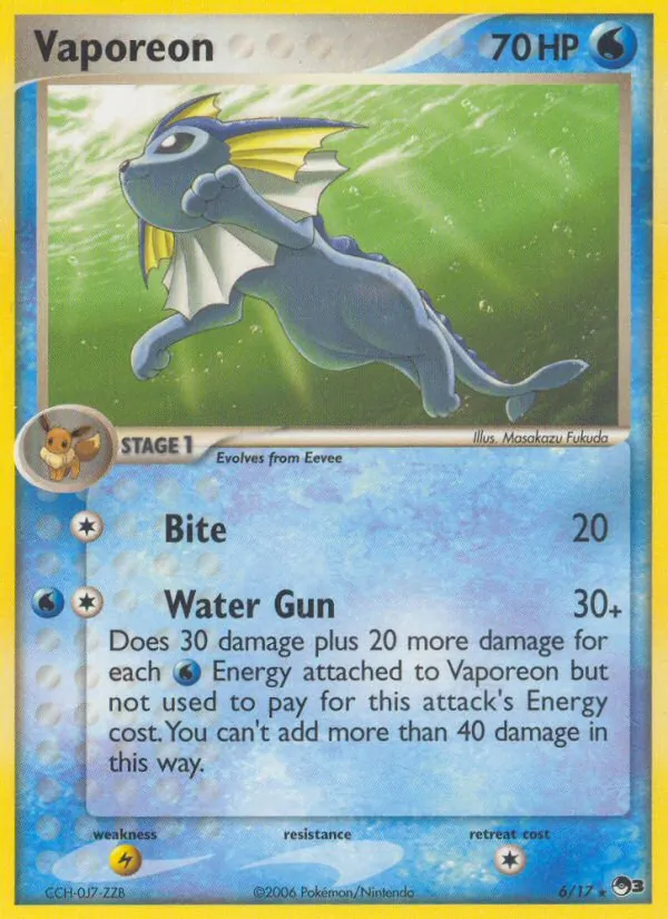 Vaporeon — POP Series 3 #6 (Pokémon TCG card)