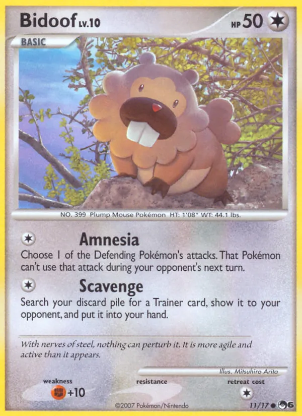 Bidoof — POP Series 6 #11 (Pokémon TCG card)
