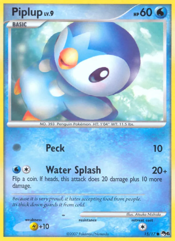 Piplup — POP Series 6 #15 (Pokémon TCG card)