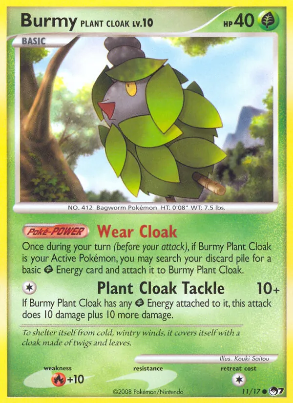 Burmy Plant Cloak — POP Series 7 #11 (Pokémon TCG card)