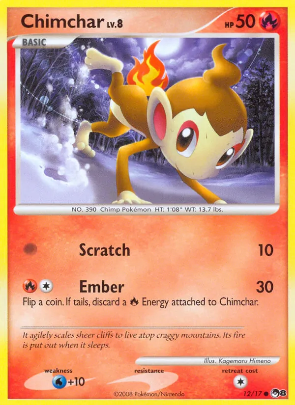 Chimchar — POP Series 8 #12 (Pokémon TCG card)