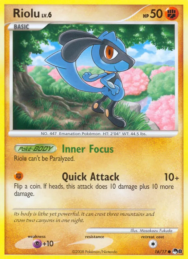 Riolu — POP Series 8 #16 (Pokémon TCG card)