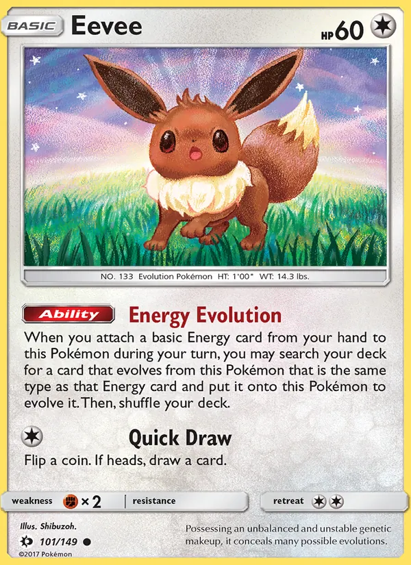 Eevee — Sun & Moon #101 (Pokémon TCG card)