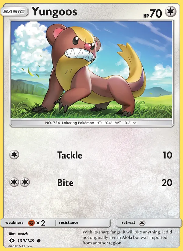 Yungoos — Sun & Moon #109 (Pokémon TCG card)