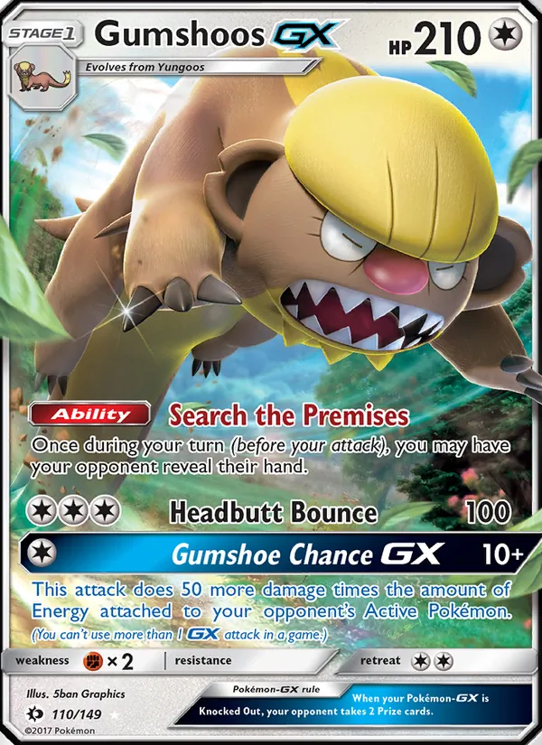 Gumshoos GX — Sun & Moon #110 (Pokémon TCG card)