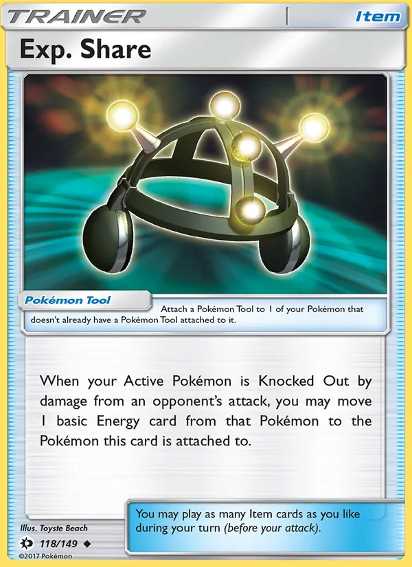 Exp. Share — Sun & Moon #118 (Pokémon TCG card)