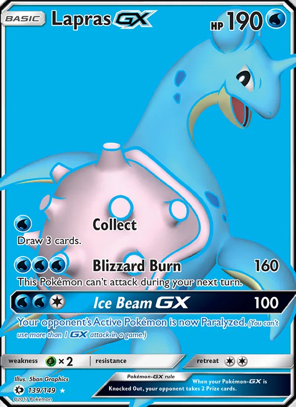 Lapras GX — Sun & Moon #139 (Pokémon TCG card)