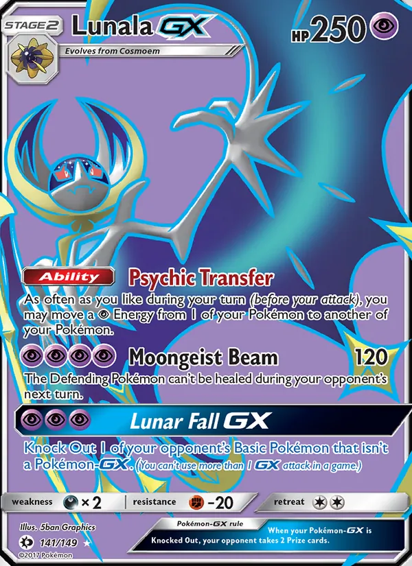 Lunala GX — Sun & Moon #141 (Pokémon TCG card)