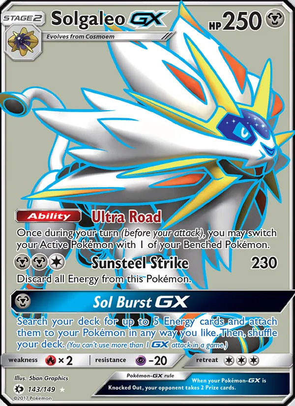 Solgaleo GX — Sun & Moon #143 (Pokémon TCG card)