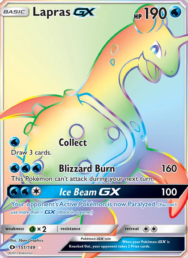 Lapras GX — Sun & Moon #151 (Pokémon TCG card)