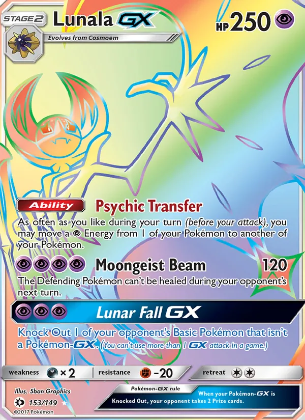 Lunala GX — Sun & Moon #153 (Pokémon TCG card)